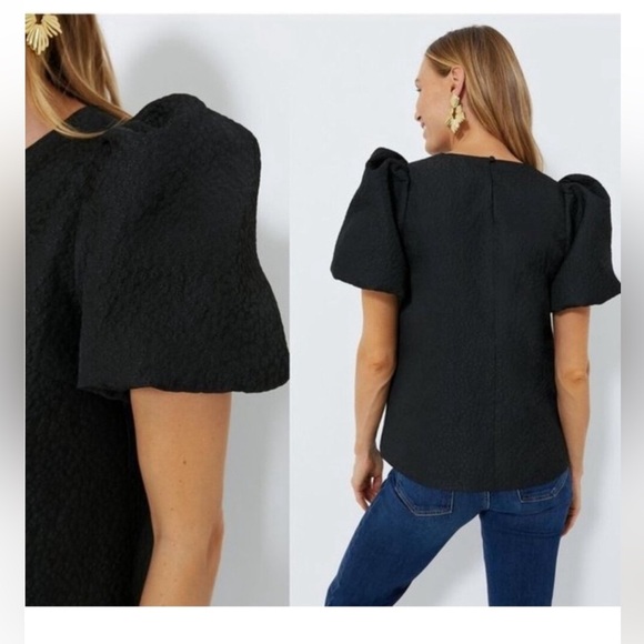 Pomander Place by Tuckernuck Black Jacquard Lyla Black Blouse size XXL - Picture 14 of 14